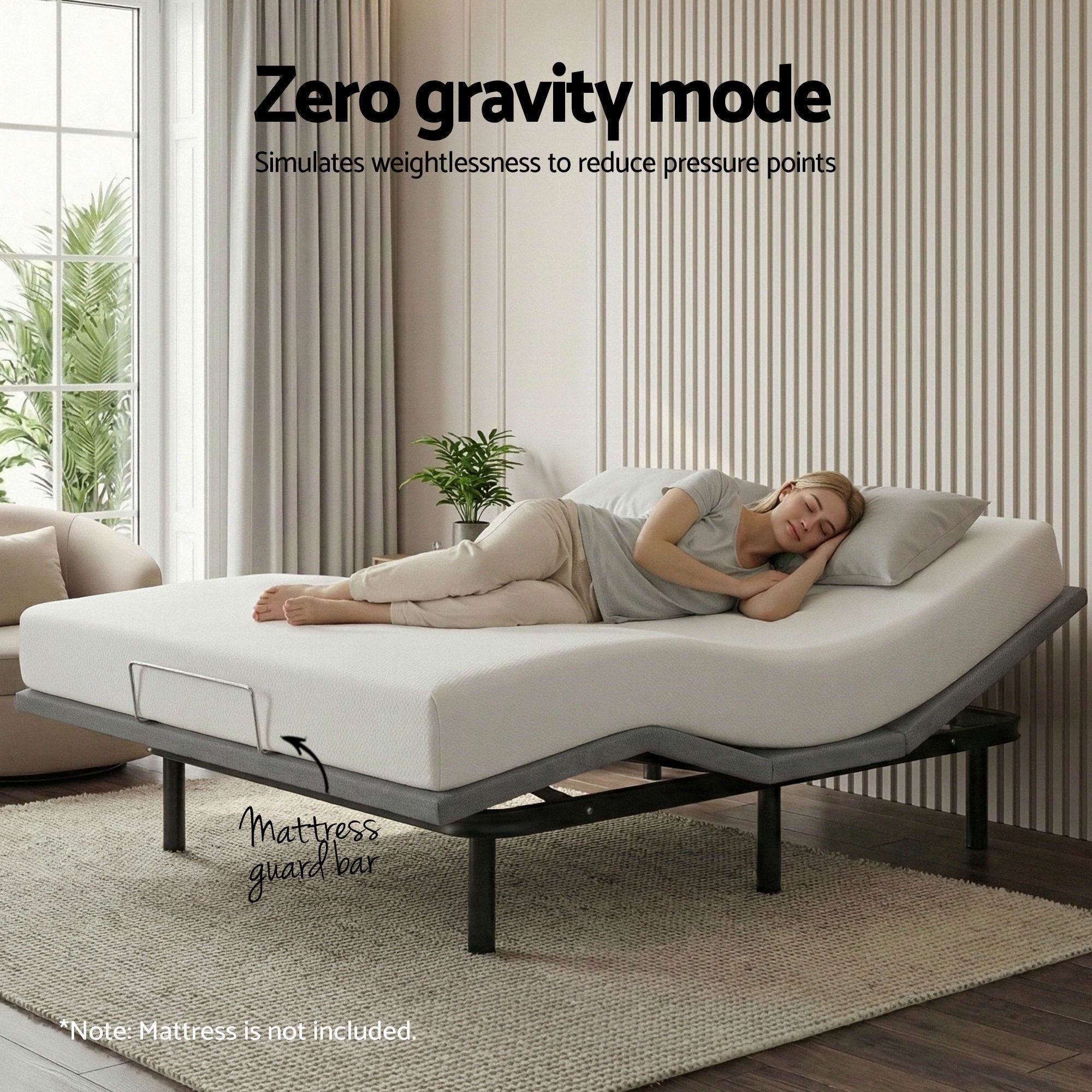 Artiss Adjustable Bed Frame Queen Size Electric Bed Base Wireless Remote Control Zero Gravity Power Bed Foundation - Homecoze