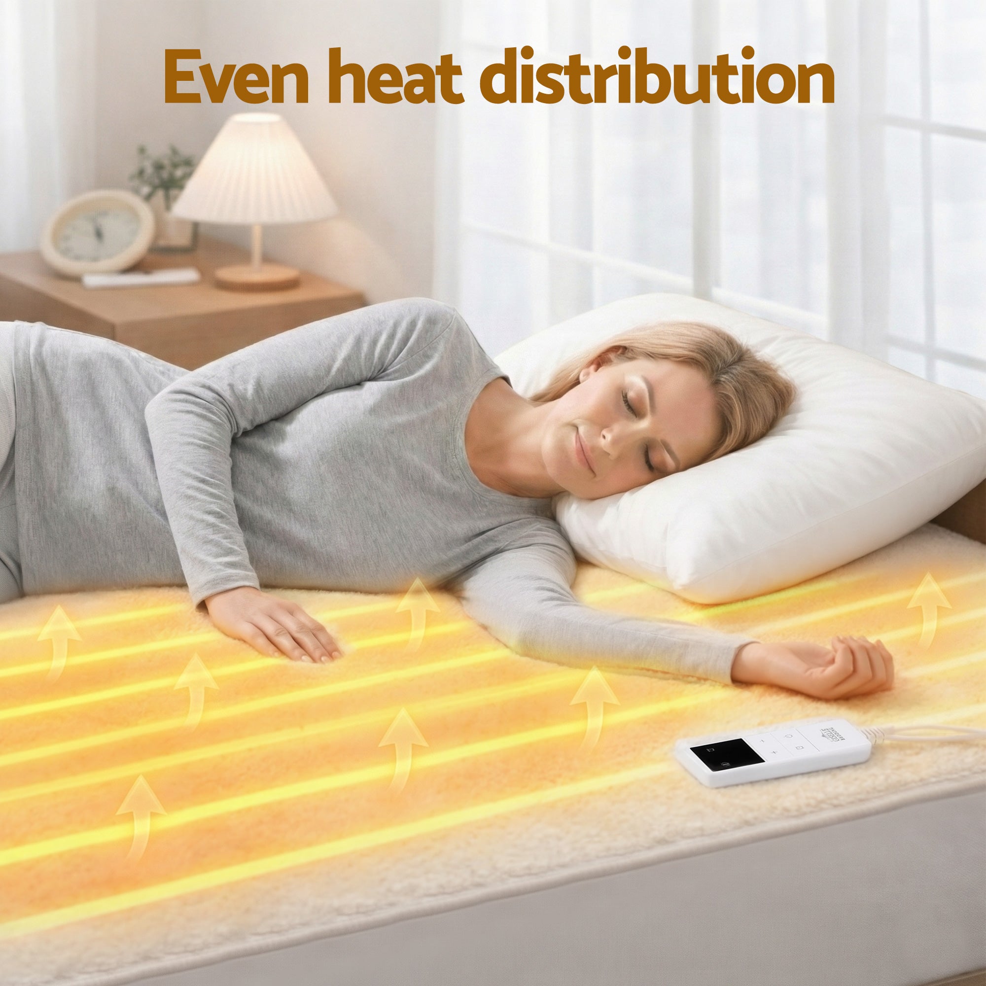 Giselle Electric Blanket LED Remote Sherpa Fleece Underlay Fully Fitted Machine Washable King Single - Homecoze