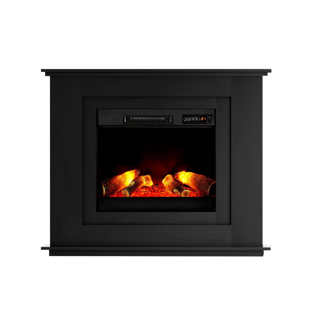 2000W Electric Fireplace 3D Flame Effect Heater - Black