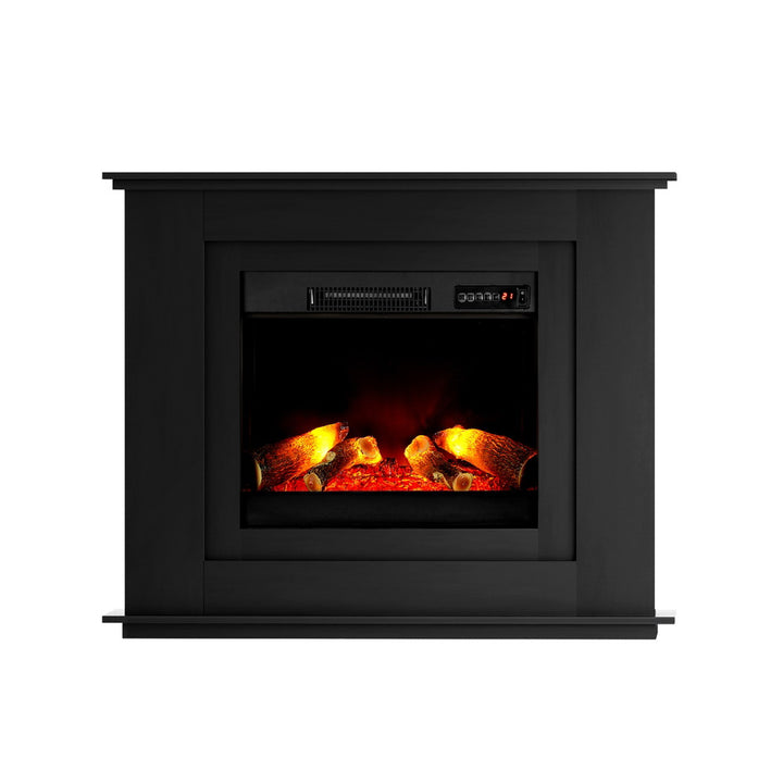 2000W Electric Fireplace Mantle Heater with 3D Flame Effect - Black