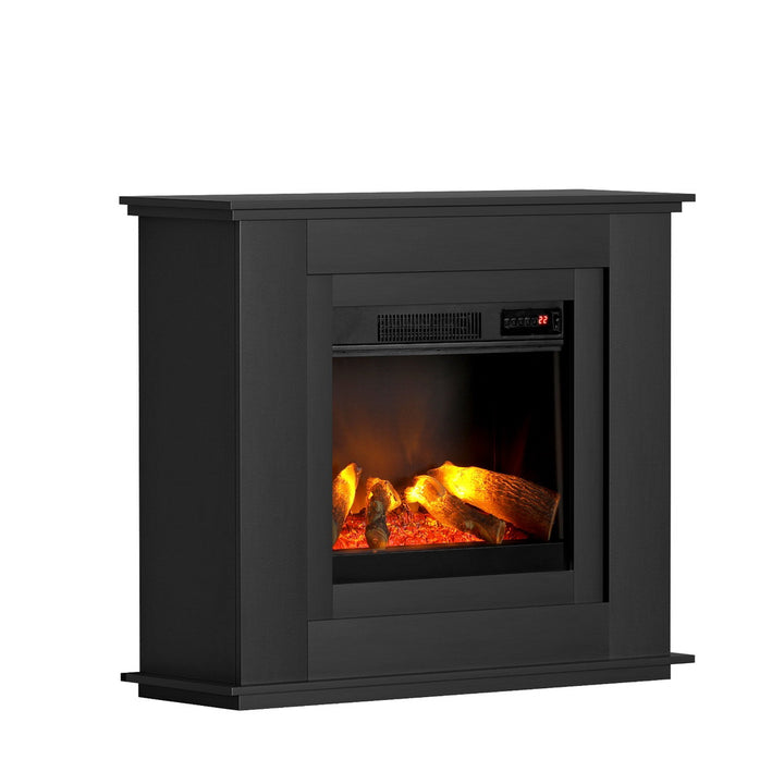 2000W Electric Fireplace 3D Flame Effect Heater - Black