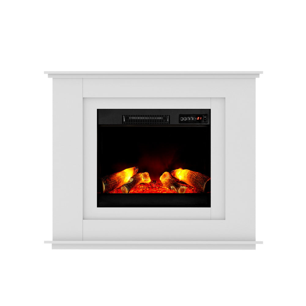 2000W Electric Fireplace 3D Flame Effect Heater - White - Homecoze