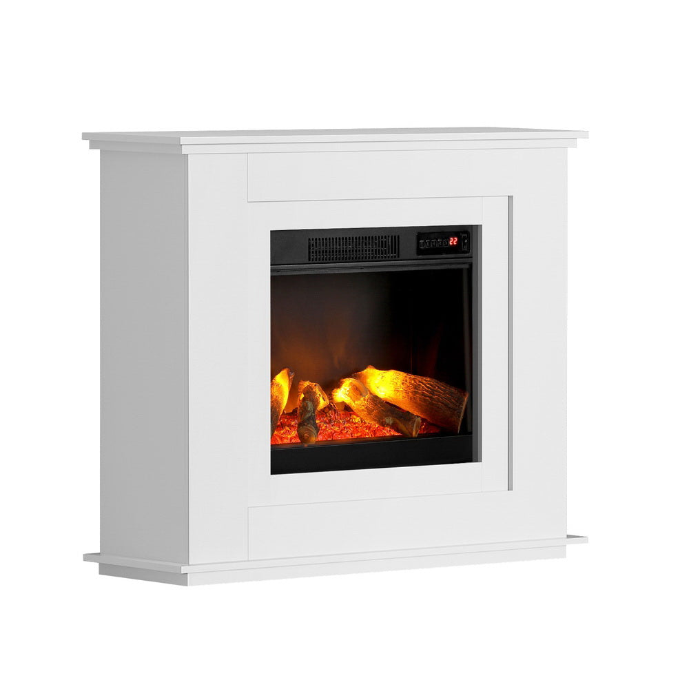 2000W Electric Fireplace 3D Flame Effect Heater - White - Homecoze