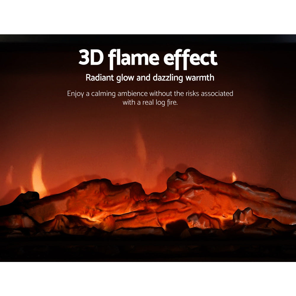 Electric 3D Flame Effect Mini Fireplace Indoor Portable Heater with Timer 1000W/2000W - Homecoze