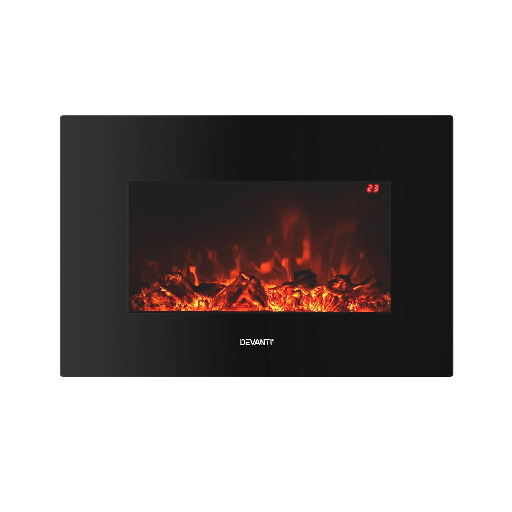 Wall Mounted Electric Fireplace 3D Fire Effect Heater 2000W