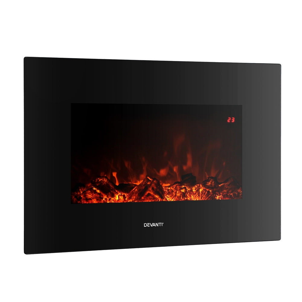 Wall Mounted Electric Fireplace 3D Fire Effect Heater 2000W - Homecoze