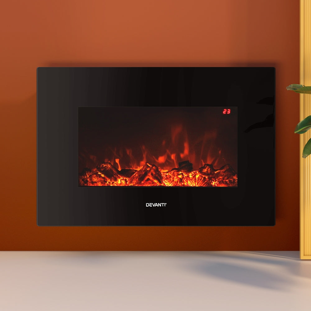 Wall Mounted Electric Fireplace 3D Fire Effect Heater 2000W - Homecoze