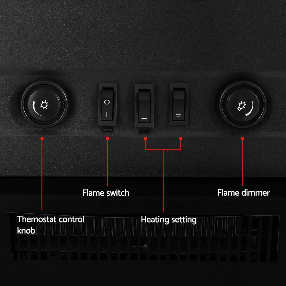 Electric Fireplace 3D Fire Effect Heater 2000W - Homecoze