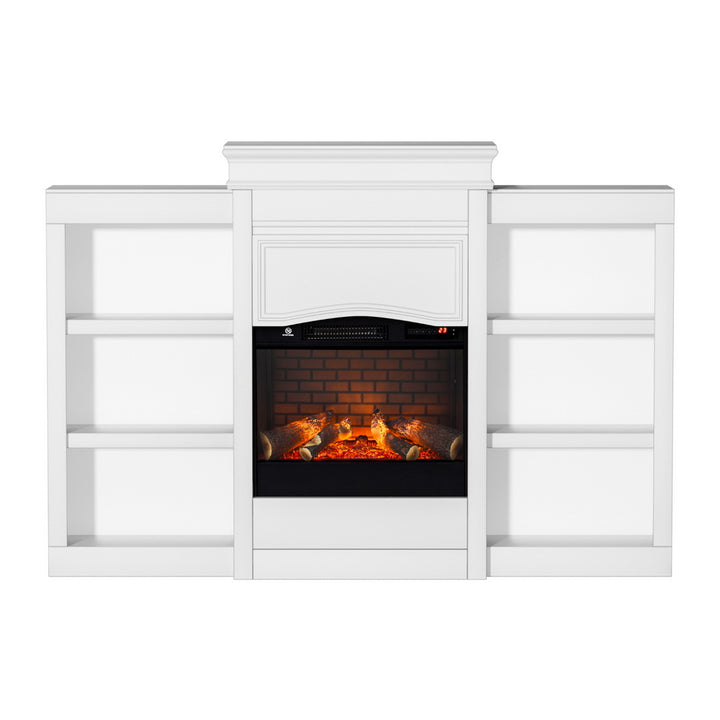 2000W Electric Fireplace Heater Mantel - White - Homecoze