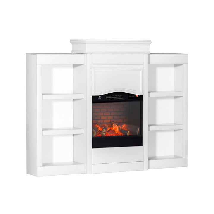2000W Electric Fireplace Heater Mantel - White - Homecoze
