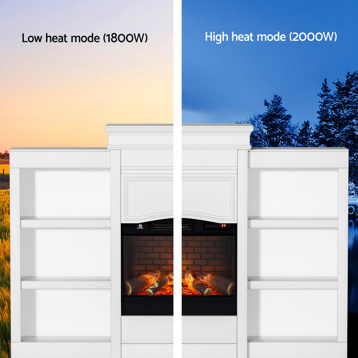 2000W Electric Fireplace Heater Mantel - White - Homecoze