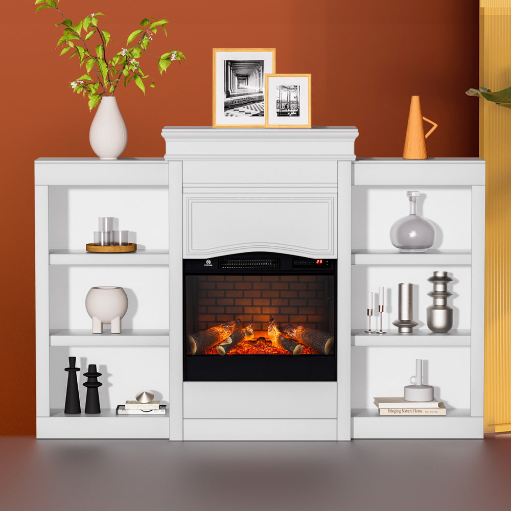 2000W Electric Fireplace Heater Mantel - White - Homecoze