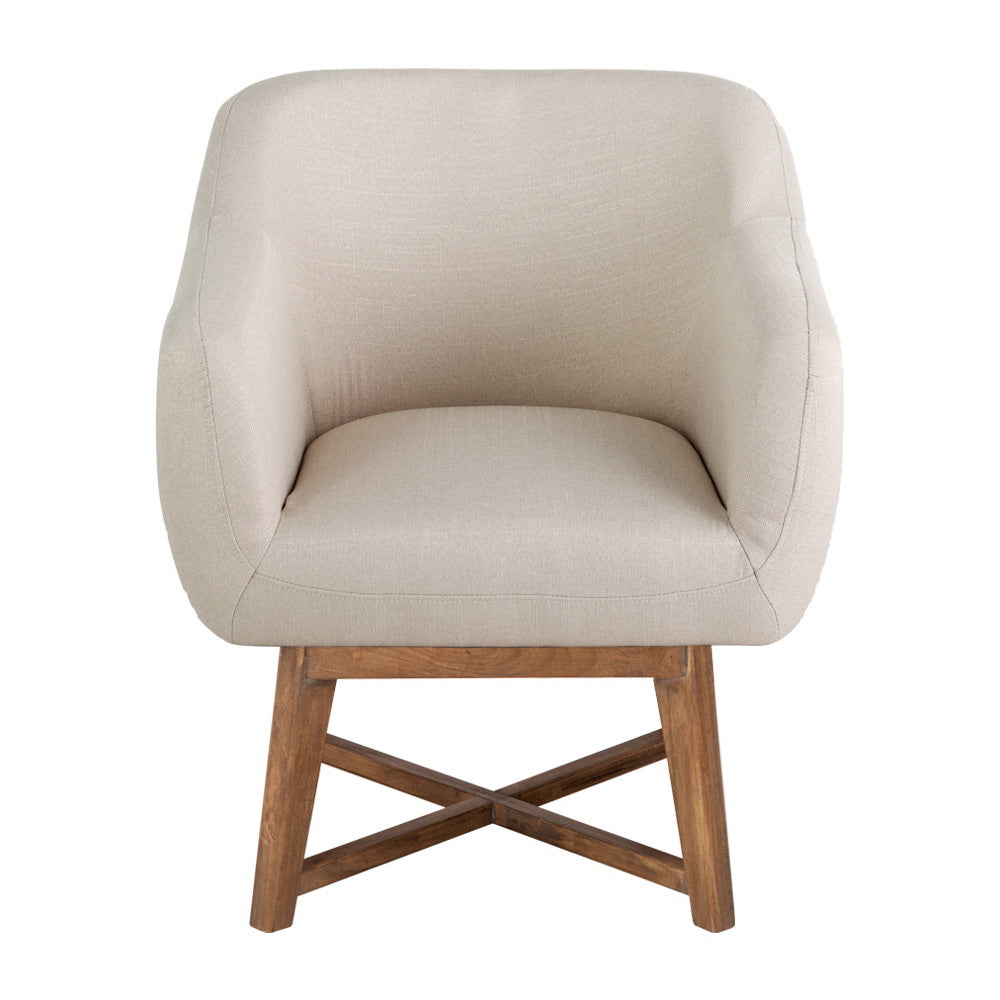 Fabric Tub Lounge Armchair - Beige - Homecoze