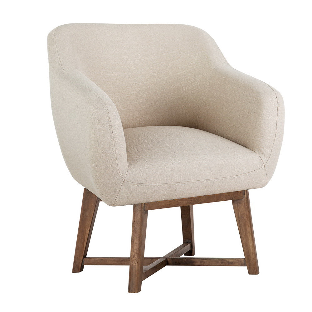Fabric Tub Lounge Armchair - Beige - Homecoze