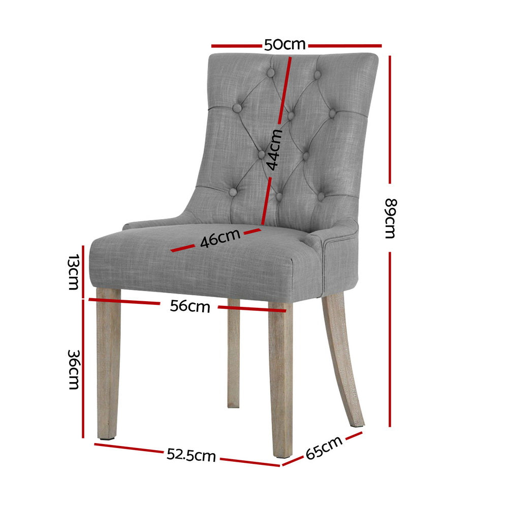 Artiss Dining Chairs Set of 4 Linen French Provincial Grey - Homecoze