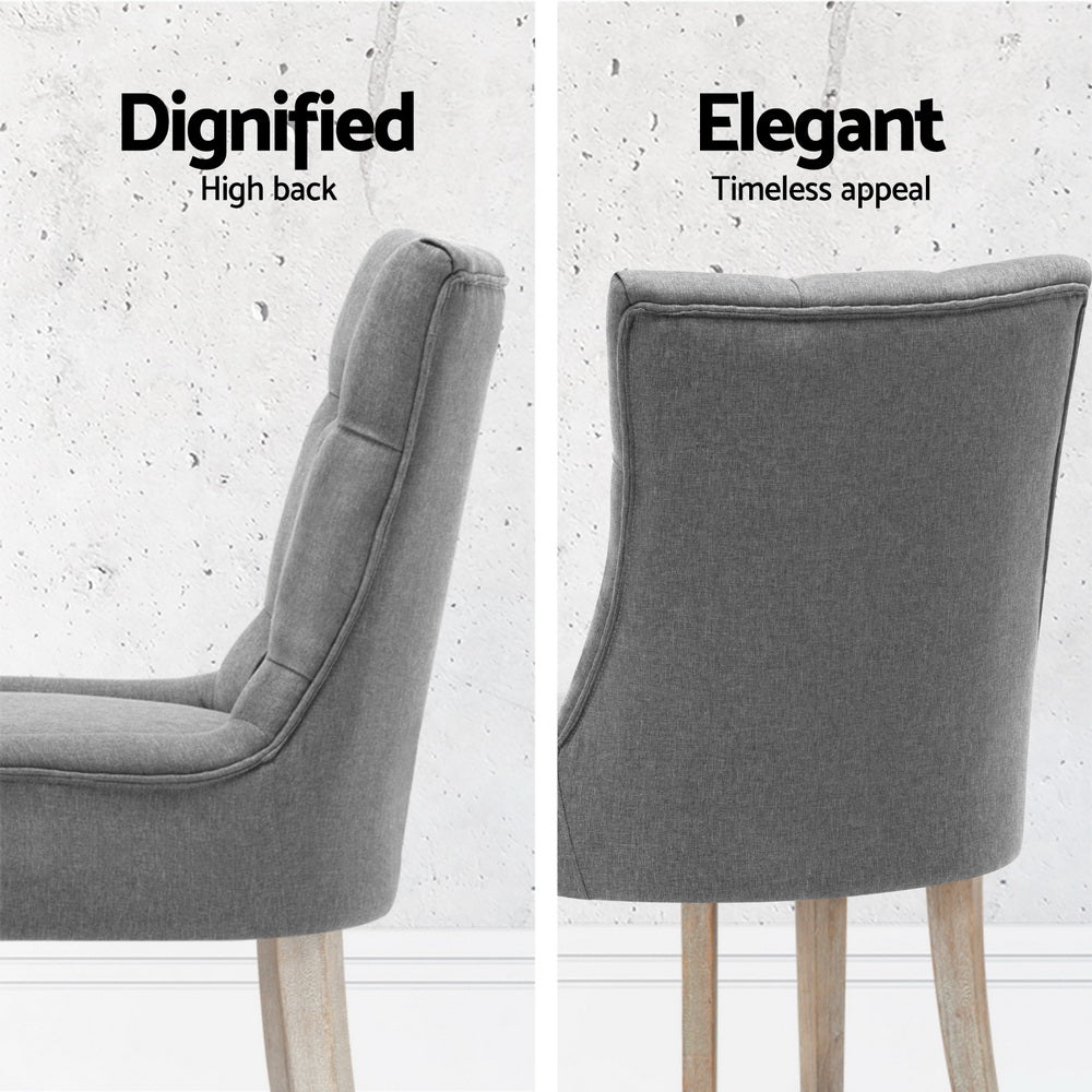Artiss Dining Chairs Set of 4 Linen French Provincial Grey - Homecoze