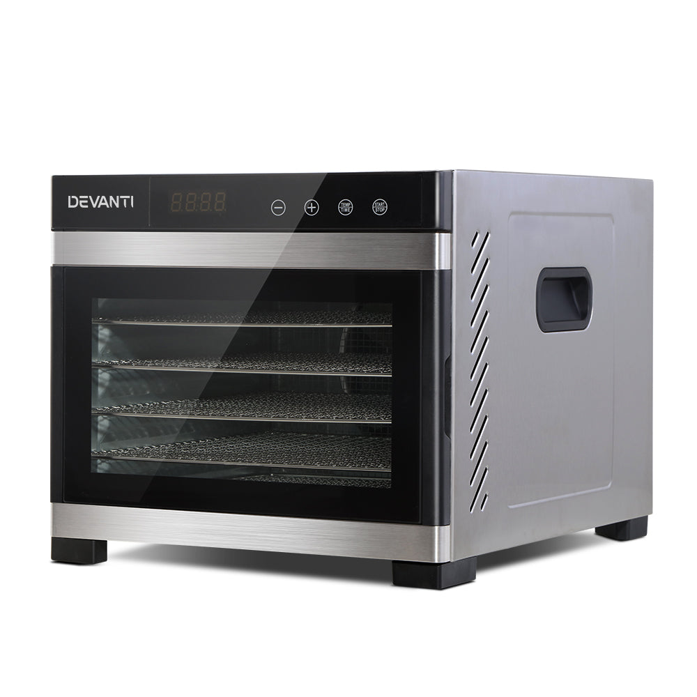 6 Tray Commercial Food Dehydrator Stainless Steel Beef Jerky Fruit Dryer - Homecoze