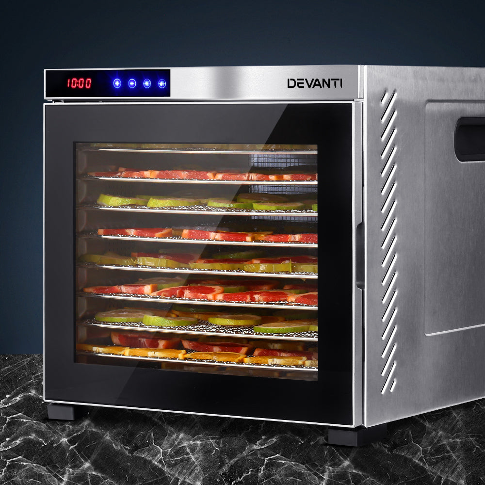 10 Tray Stainless Steel Food Dehydrator Beef Jerky & Fruit Dryer - Homecoze
