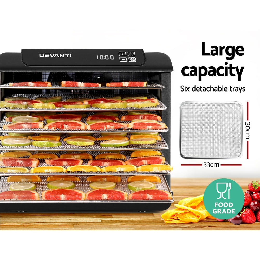 6 Tray Food Dehydrator Commercial Beef Jerky & Fruit Dryer - Homecoze