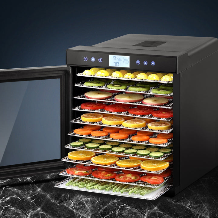 Food Dehydrator Stainless Steel Jerky Fruit Dryer 10 Trays - Homecoze