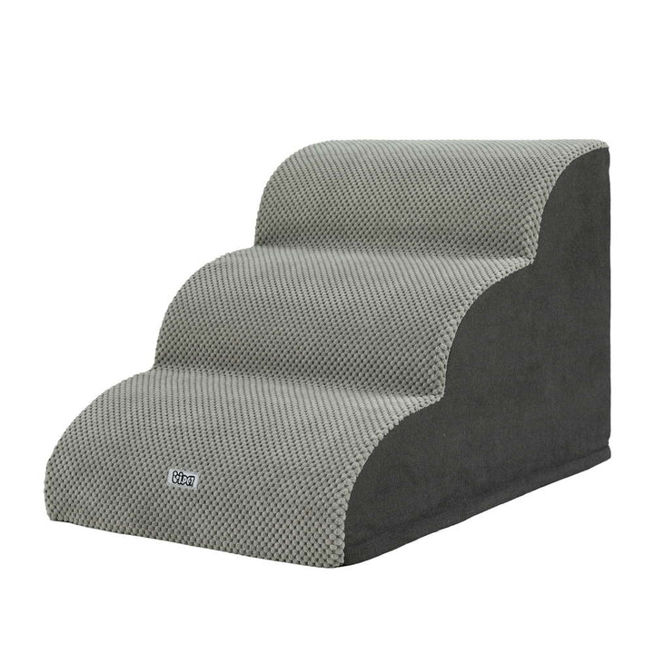 3 -Tier Foam Pet Steps Indoor Dog Ramp - Grey - Homecoze