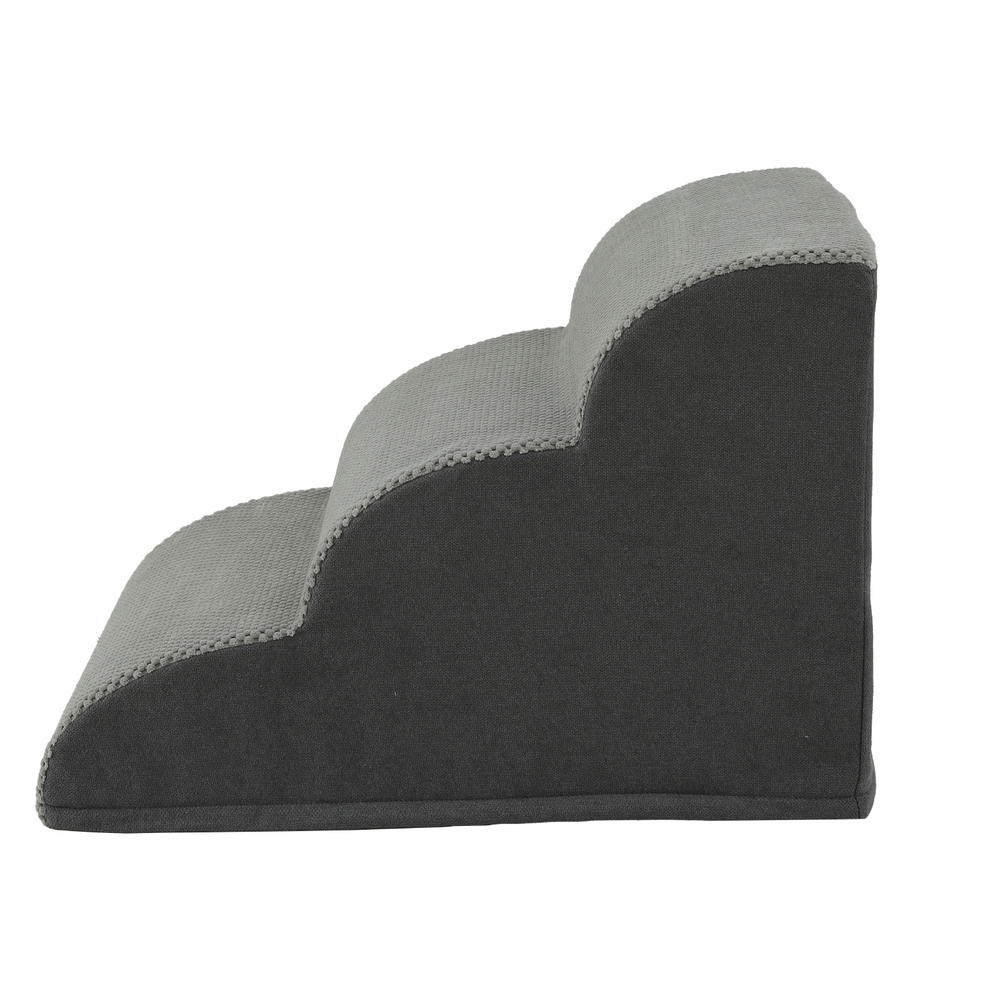 3 -Tier Foam Pet Steps Indoor Dog Ramp - Grey - Homecoze