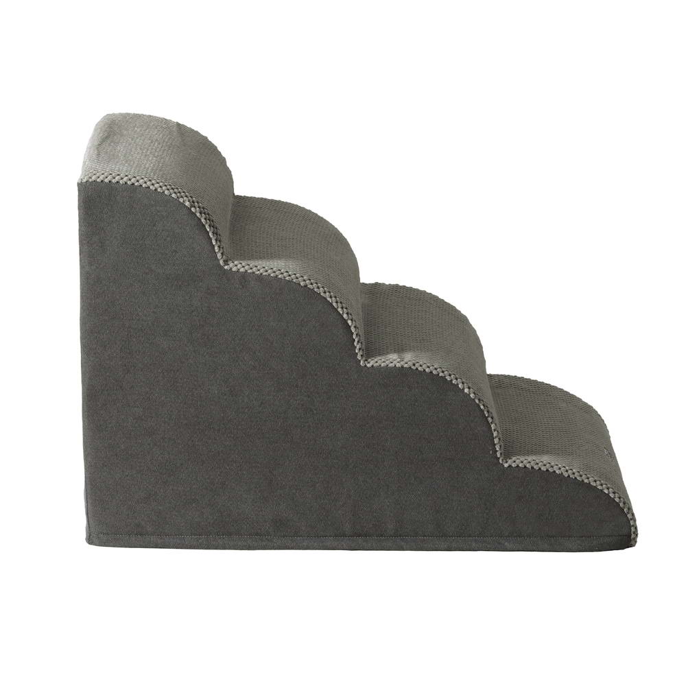 4 -Tier Foam Pet Steps Indoor Dog Ramp - Grey - Homecoze