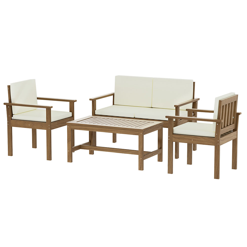 4PC Acacia Wood Outdoor Sofa Lounge Set - Homecoze