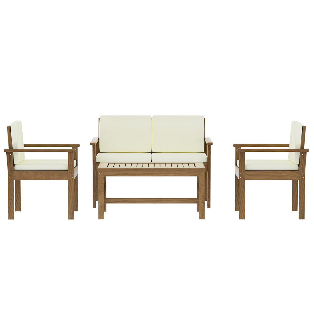 4PC Acacia Wood Outdoor Sofa Lounge Set - Homecoze