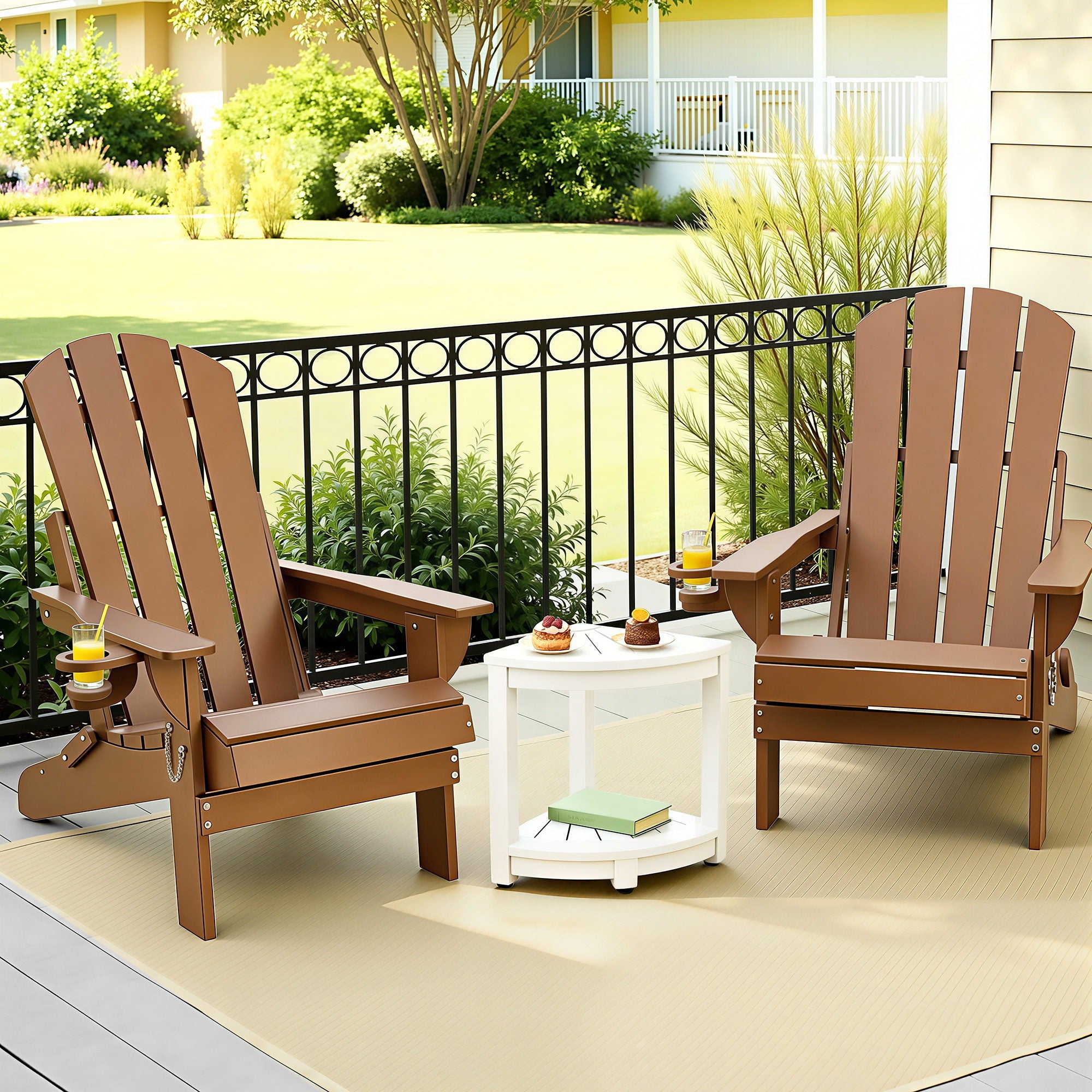 Gardeon Outdoor Table and Chairs HDPE Folding Adirondack Beach Chair Patio Furniture - Homecoze