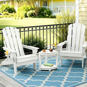 Gardeon Outdoor Table and Chairs HDPE Folding Adirondack Beach Chair Patio Furniture White - Homecoze