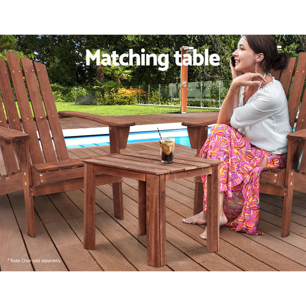 Adirondack Outdoor Side Table - Brown - Homecoze