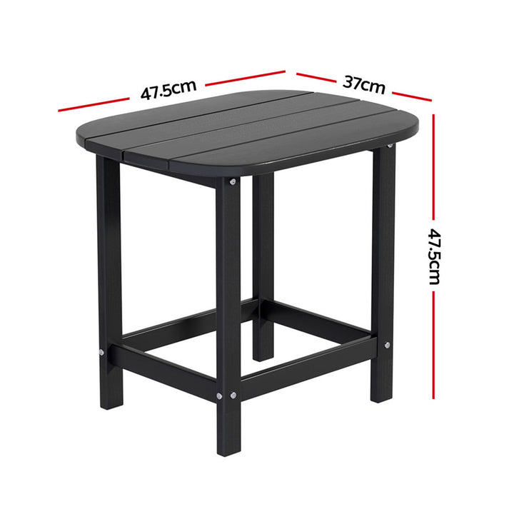 Gardeon Outdoor Coffee Side Table HDPE Desk Patio Furniture Camping Garden Black - Homecoze