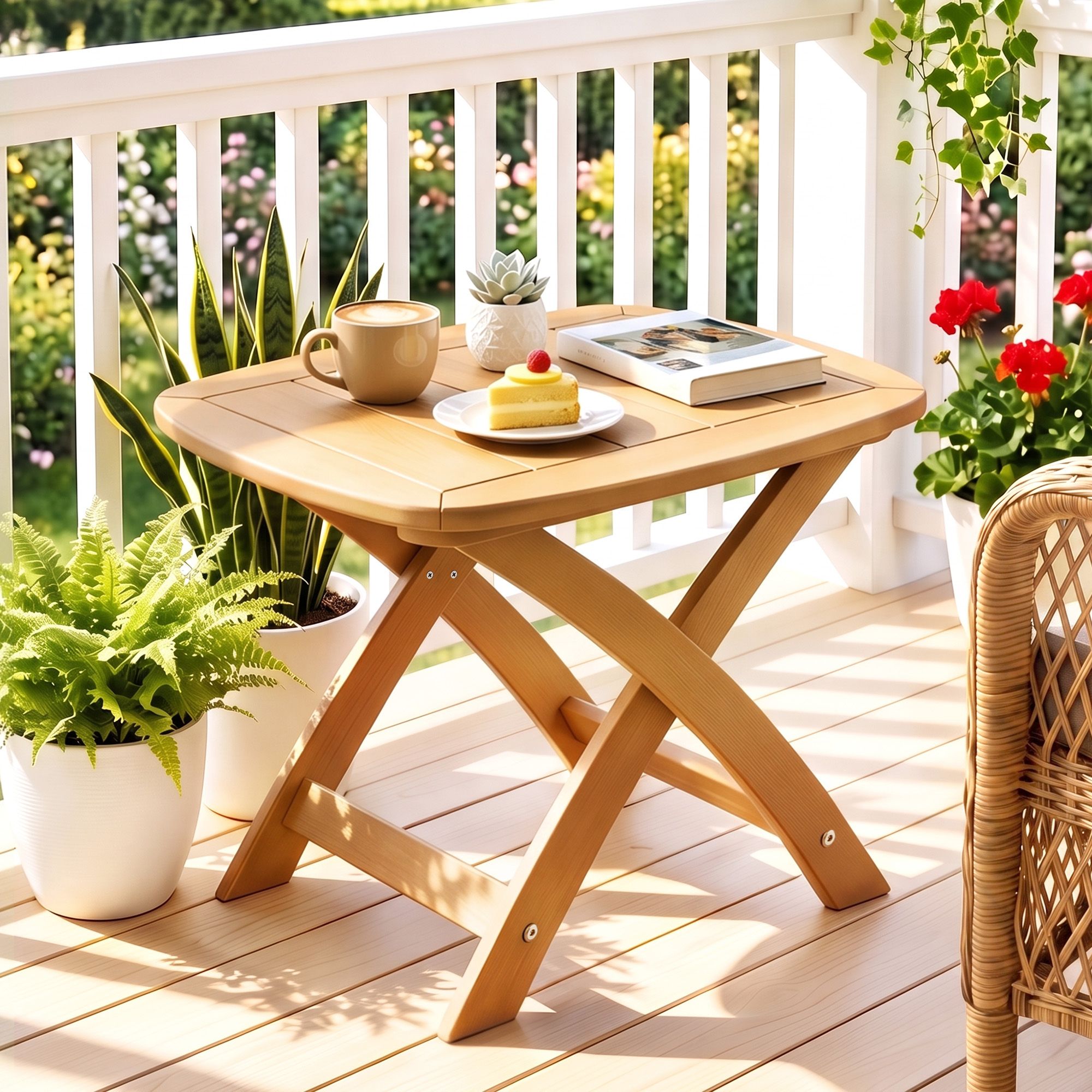 Outdoor Poly Side Table – Brown