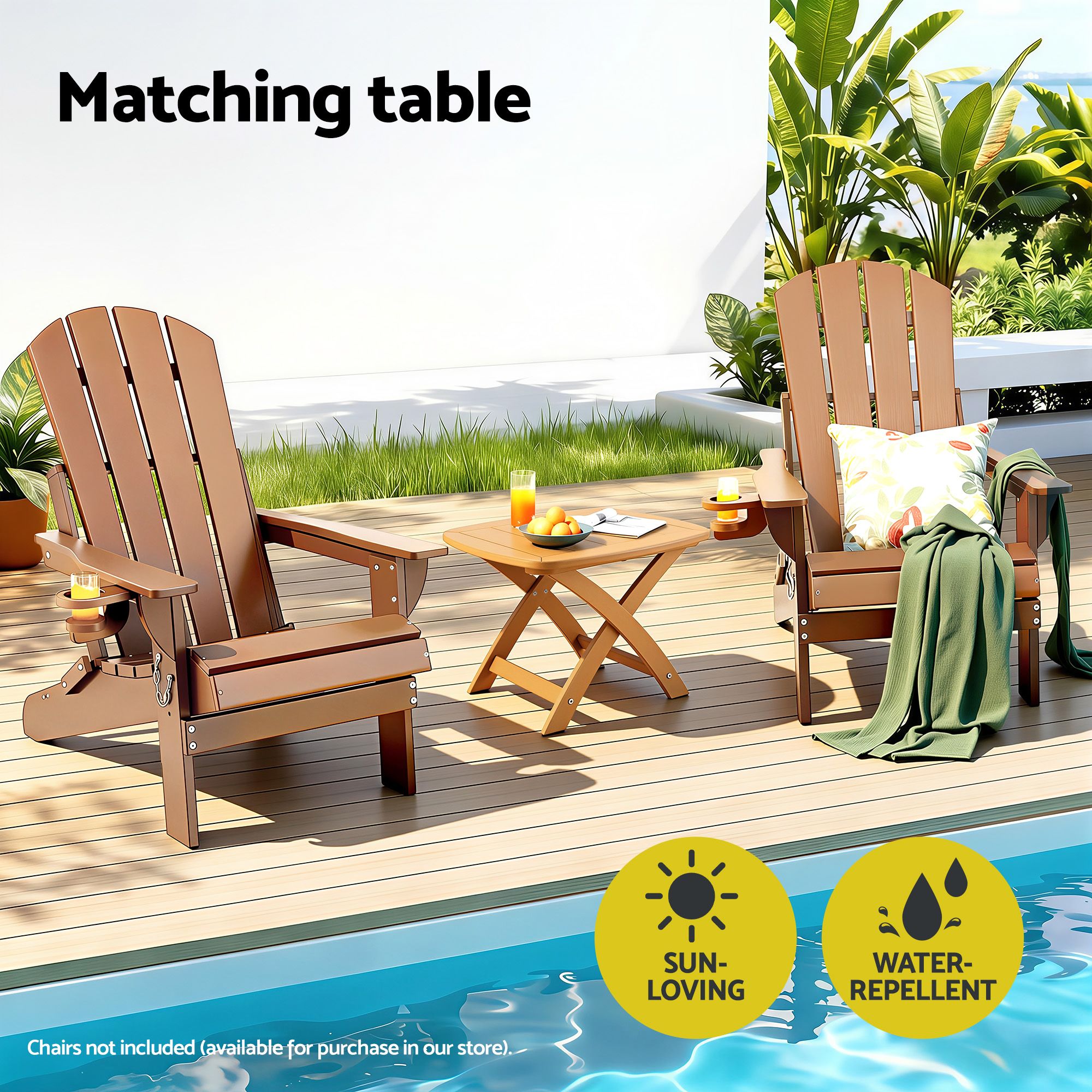 Outdoor Poly Side Table – Brown