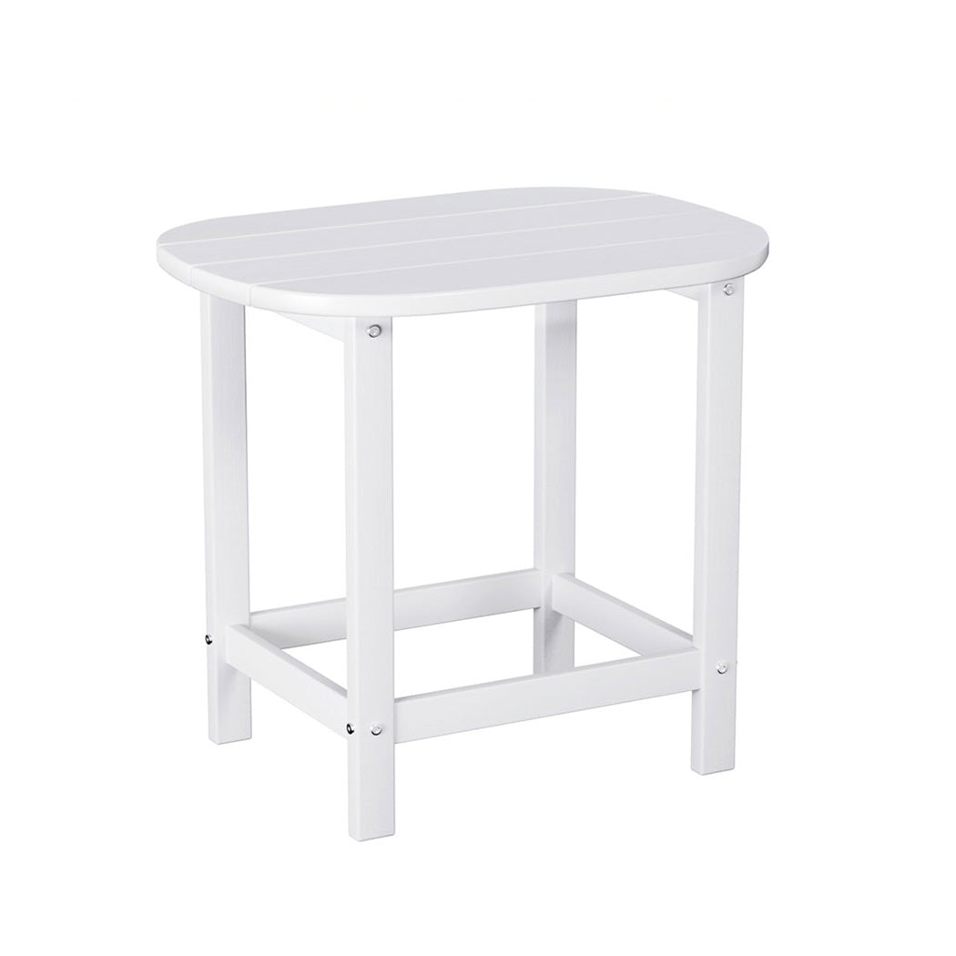 Gardeon Outdoor Coffee Side Table HDPE Desk Patio Furniture Camping Garden White - Homecoze