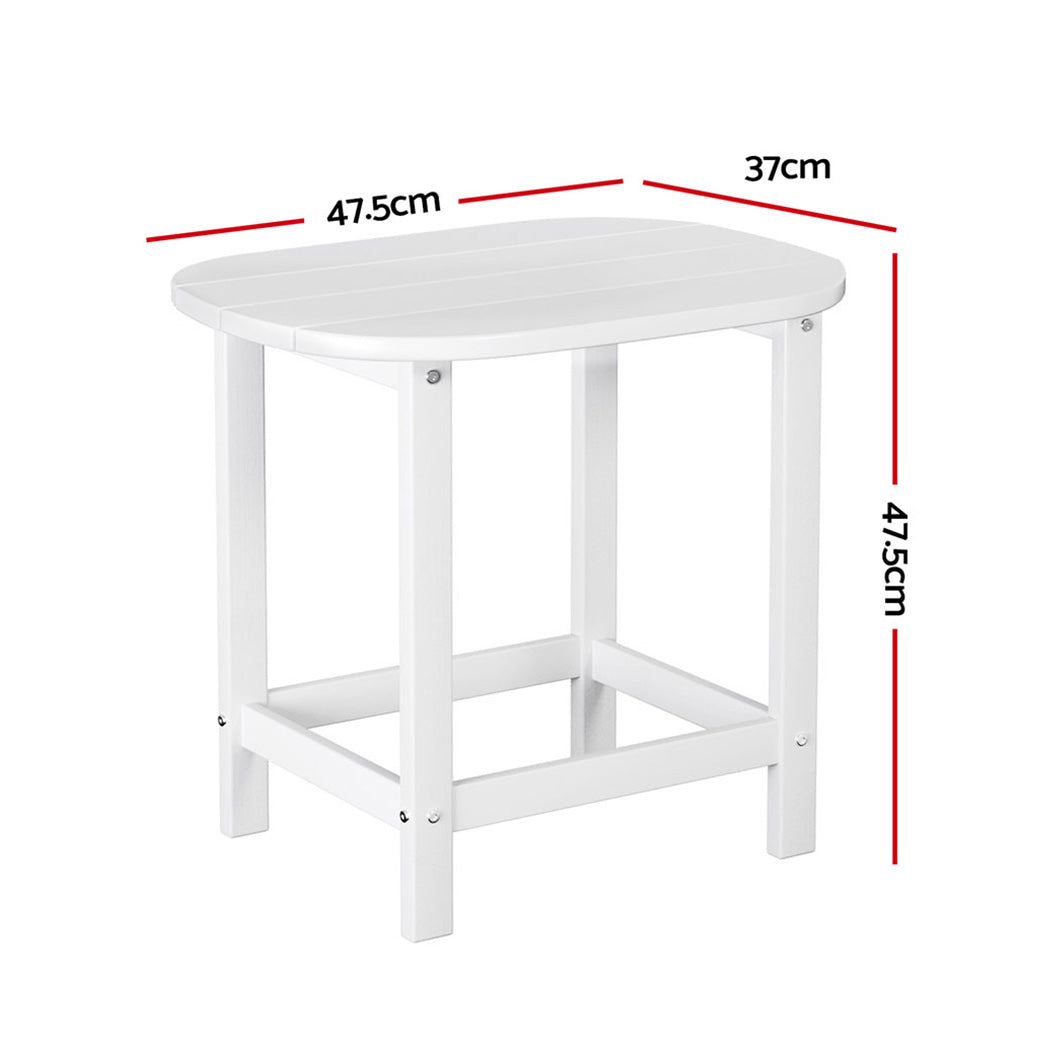 Gardeon Outdoor Coffee Side Table HDPE Desk Patio Furniture Camping Garden White - Homecoze