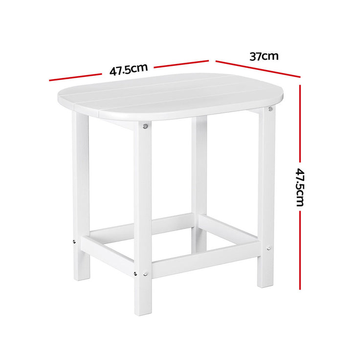 Gardeon Outdoor Coffee Side Table HDPE Desk Patio Furniture Camping Garden White - Homecoze