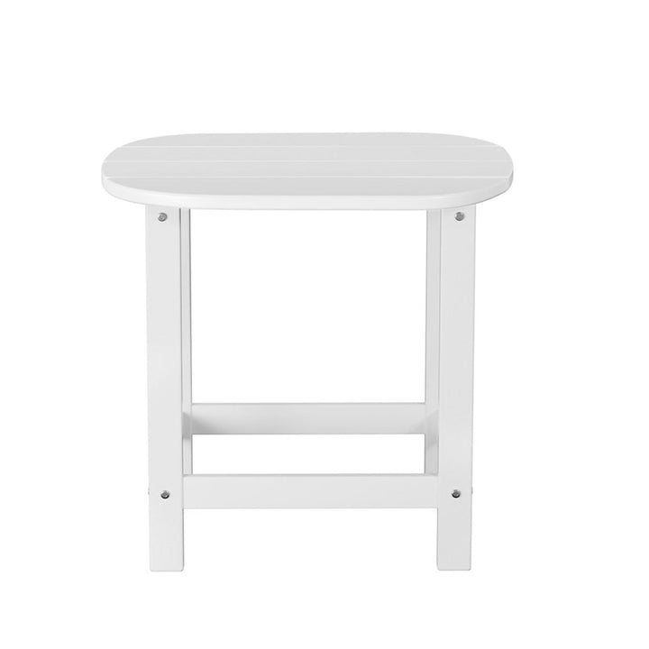 Gardeon Outdoor Coffee Side Table HDPE Desk Patio Furniture Camping Garden White - Homecoze