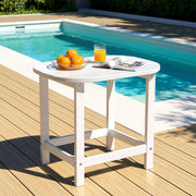 Gardeon Outdoor Coffee Side Table HDPE Desk Patio Furniture Camping Garden White - Homecoze