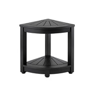 Outdoor Poly Side Table with Shelf – Black