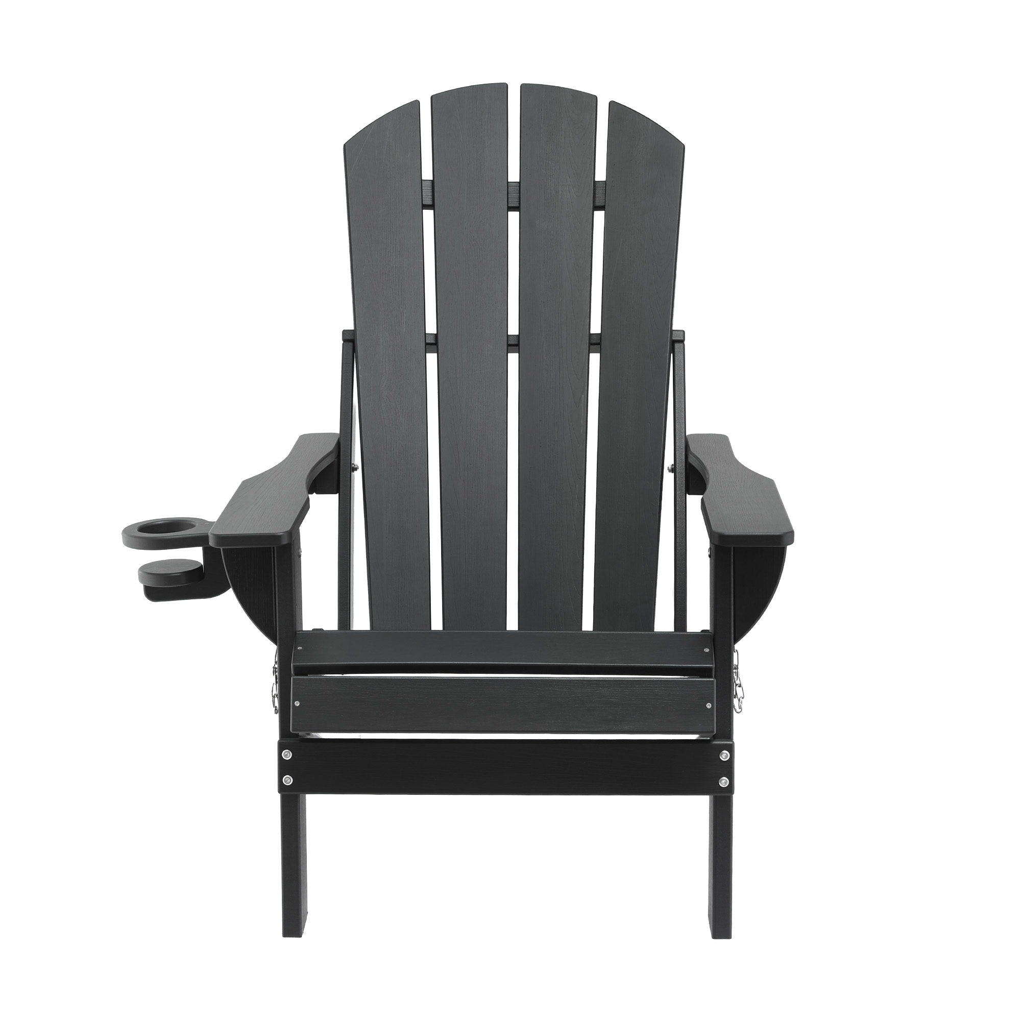 Folding Adirondack Poly Outdoor Chair – Black
