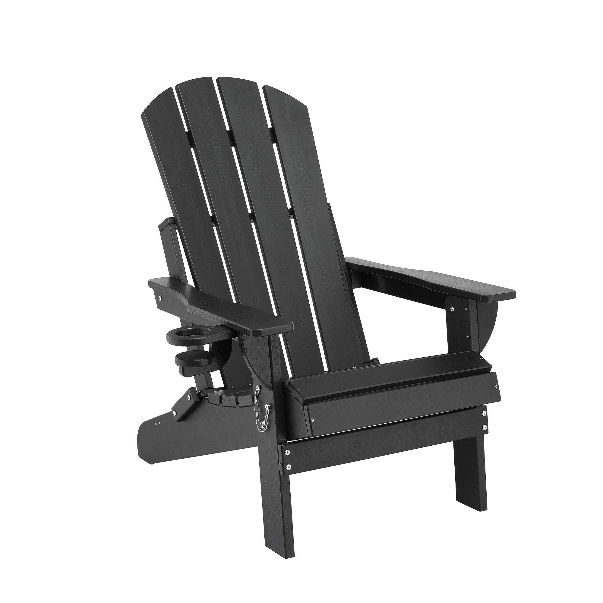 Folding Adirondack Poly Outdoor Chair – Black