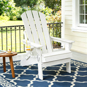 Gardeon Outdoor Chairs Folding Adirondack Beach Chair HDPE Sun Lounge Patio Furniture Garden White - Homecoze