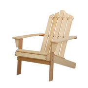 Adirondack Wooden Outdoor Armchair - Natural - Homecoze