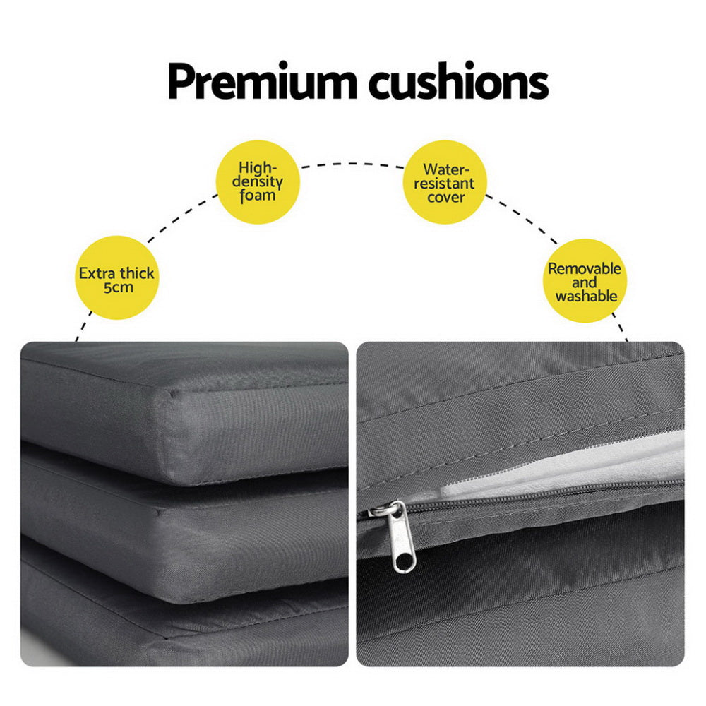 5PC Outdoor Dining Set with Extendable Table - White - Homecoze