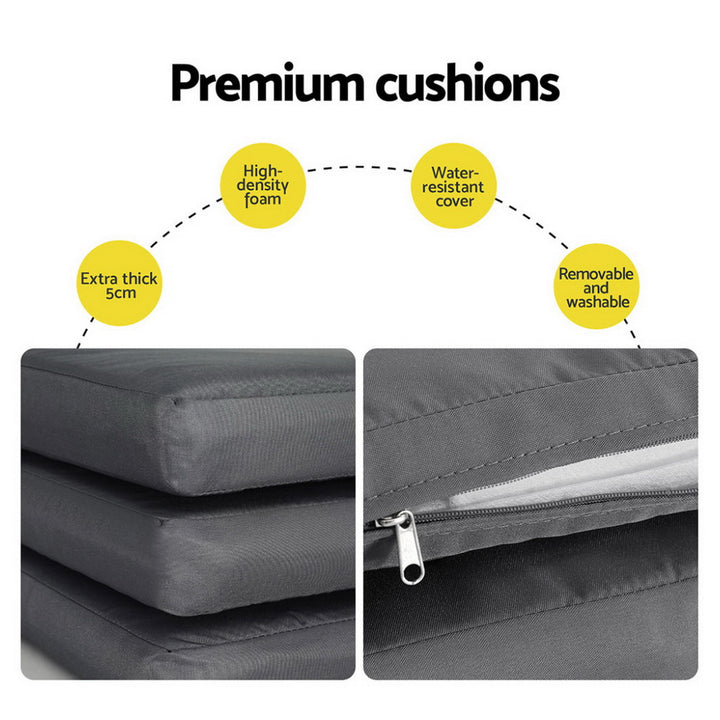 5PC Outdoor Dining Set with Extendable Table - White - Homecoze