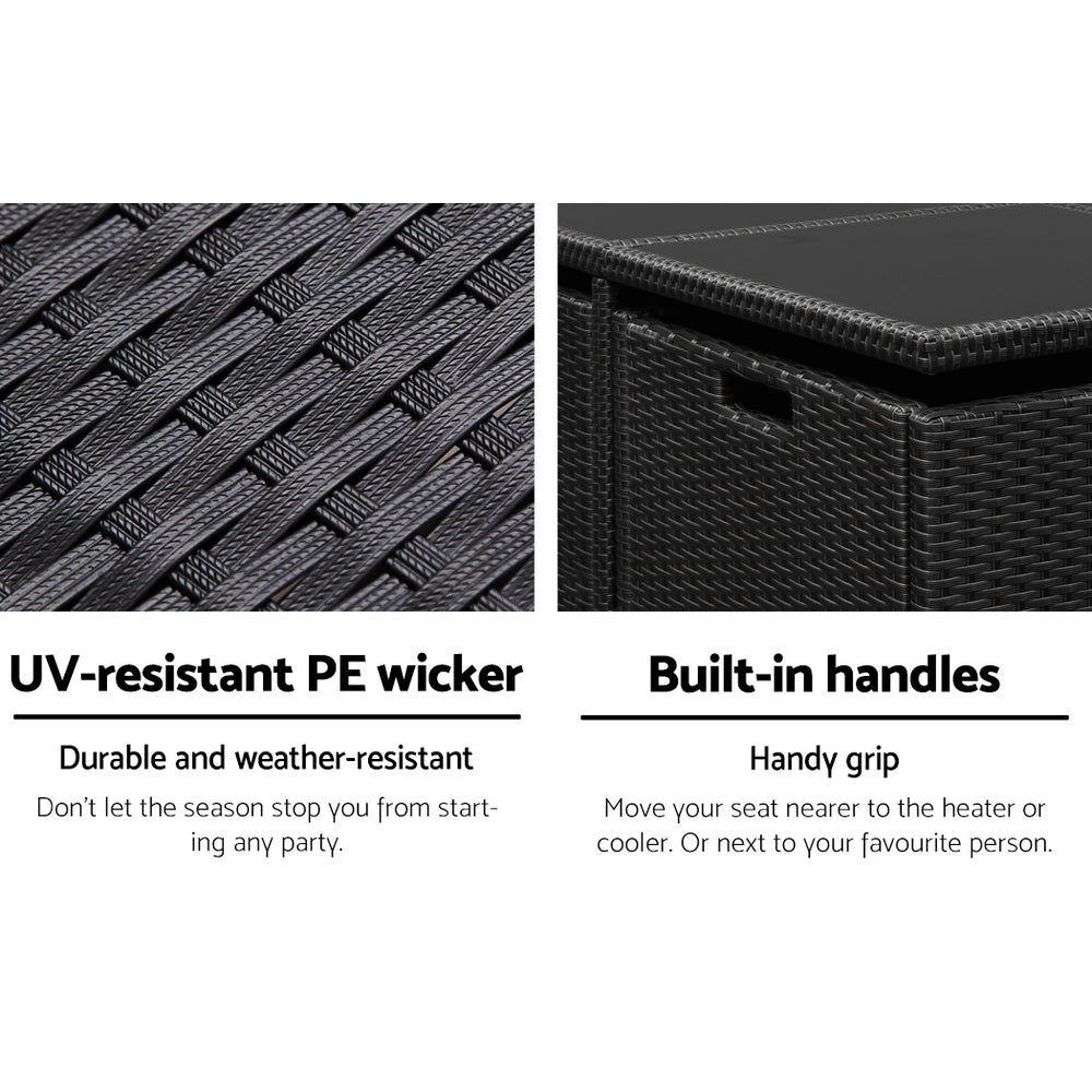 5PC Wicker Outdoor Dining Set - Black - Homecoze
