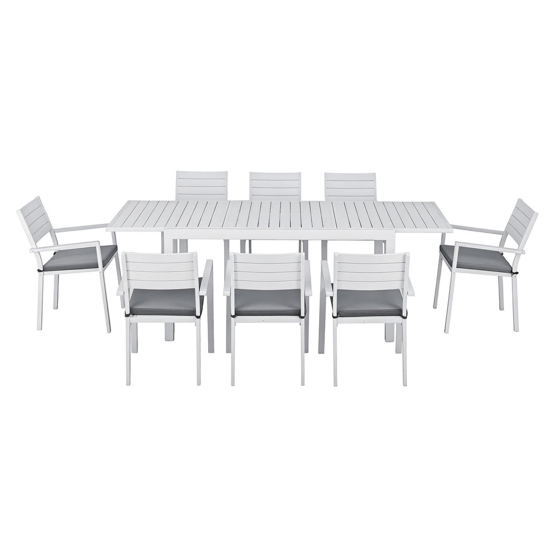 Gardeon Outdoor Dining Set 9PCS Aluminum Extendable Table Chairs Patio Furniture - Homecoze