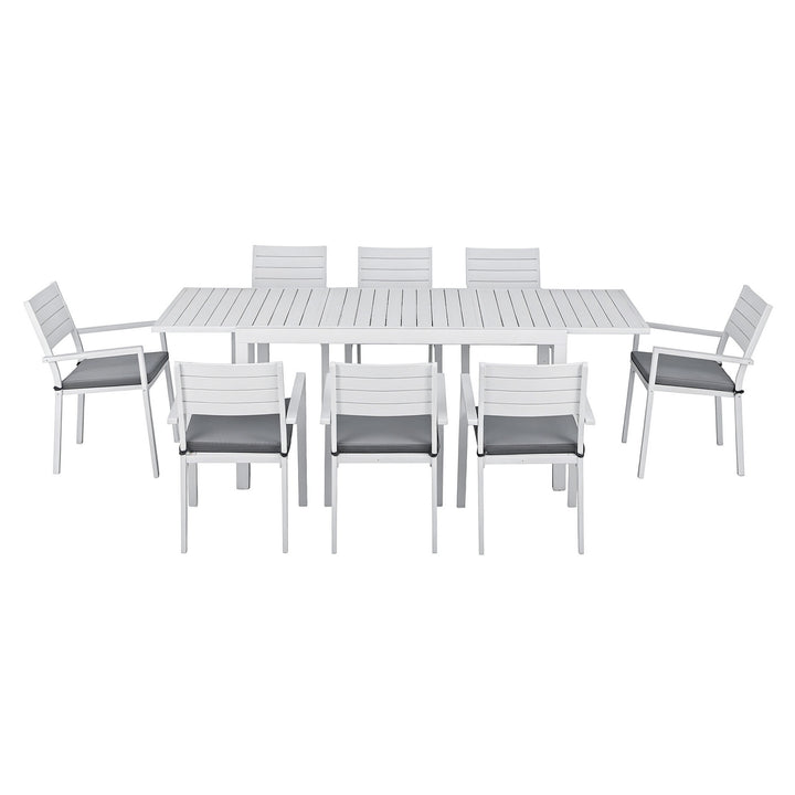 Gardeon Outdoor Dining Set 9PCS Aluminum Extendable Table Chairs Patio Furniture - Homecoze